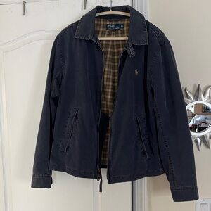 Polo by Ralph Lauren Men's Blue Brown Plaid Cotton Jacket-L-VINTAGE